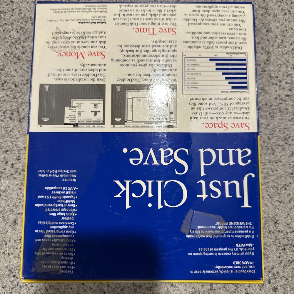 Vintage Disk Doubler Version 3.7 For Macintosh System 7 NEW SEALED Salient U17
