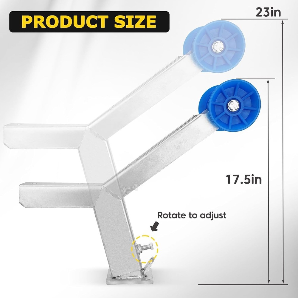 Adjustable Winch Stand Winch Post for Boat Trailer, with 1200 Lbs Winch Roller