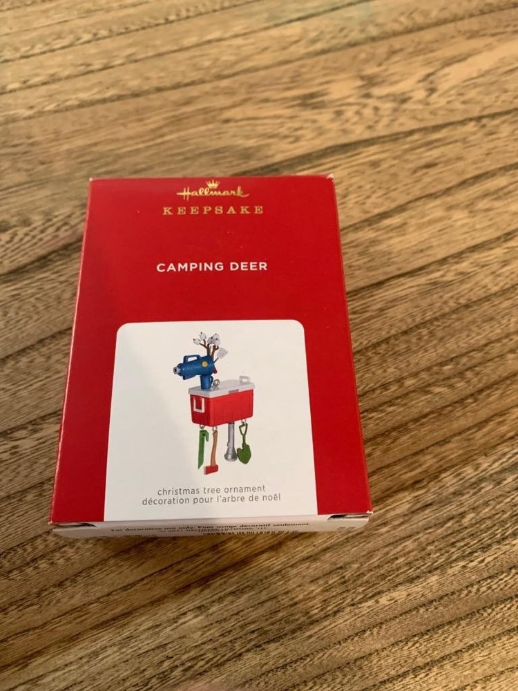 Hallmark Keepsake Ornament 2021 Camping Deer Reindeer Cooler Utensils Flashlight