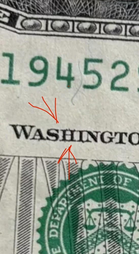 2013 $2 Error Note Off Centered, Miscut W/Ink Bleeds Excellent Condition