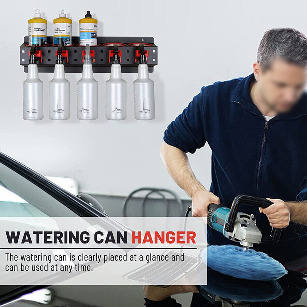 Spray Bottle Storage Rack Wall-mounted Rail Detailing Tool Organizer US