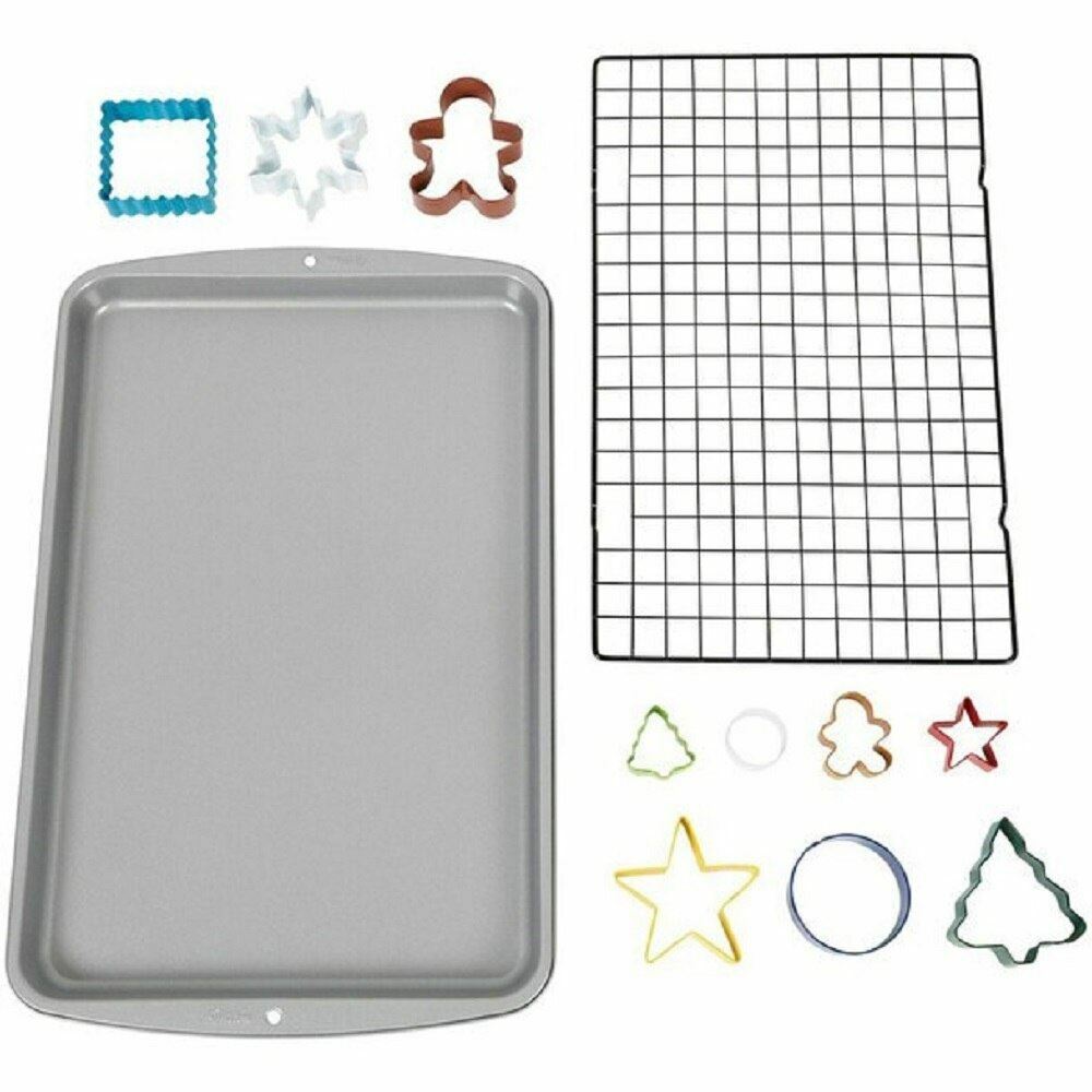 Cookie Baking Gift Set 12 Pc Pan, Cooling Grid, Cutters