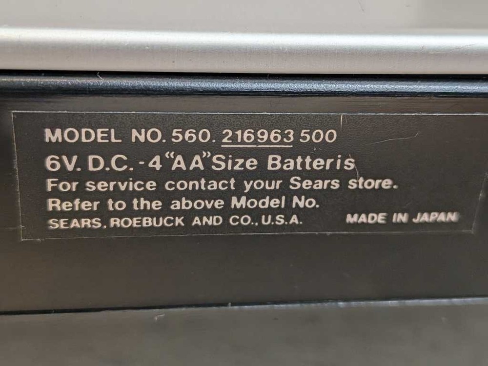 Sears Solid State Cassette Recorder Auto Stop - Portable w/ Case