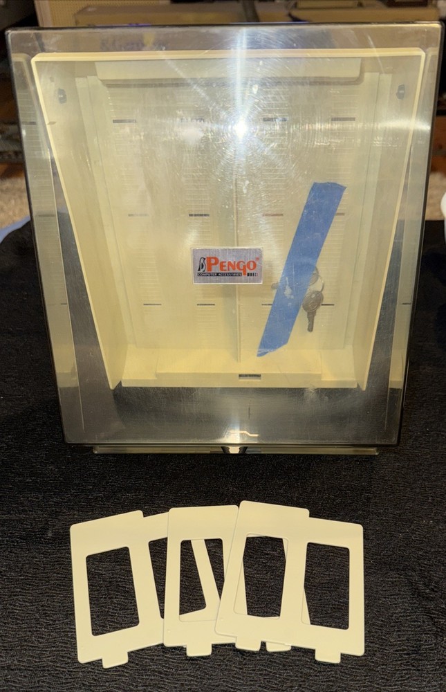 Pengo Dual Floppy Disk Plastic Locking Storage Box Case Holder Organize Key