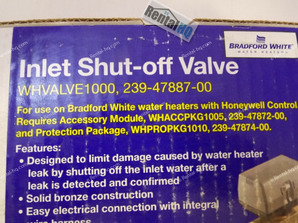 Bradford White WHVALVE100, 239-47887-00 Inlet Shut-OFF Valve - Water Heater Part