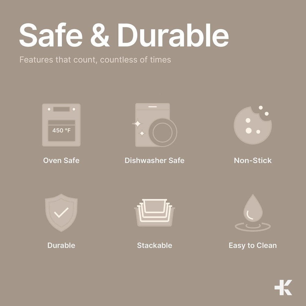 Bakken 4-Piece Bakeware Sets, Nonstick Carbon Steel Baking Sheet, Stackable Spac