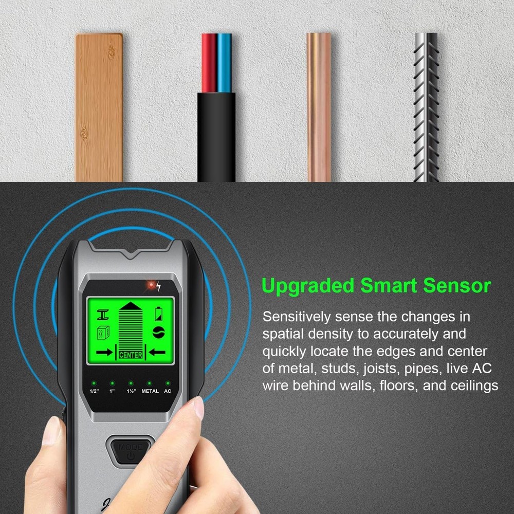 Wall Scanner with 5-in-1 Function, LCD, and Audio