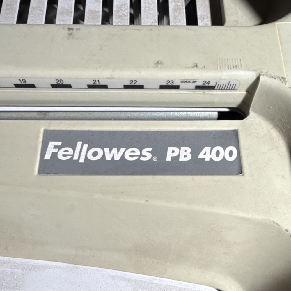 Fellowes PB 400 Office Binding Machine Manual Document Binder Office Equipment