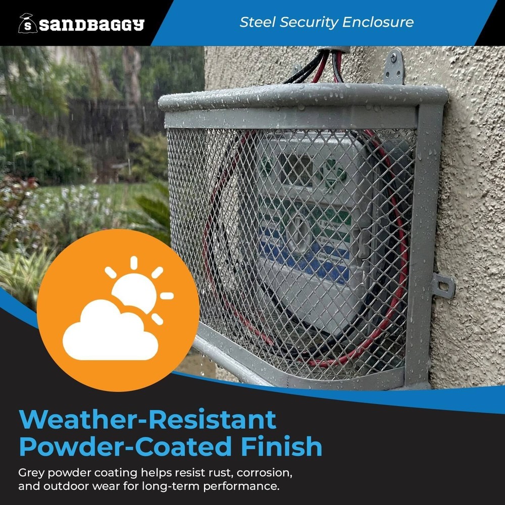Wall-Mounted Irrigation Controller Lock Box Cage–Security Enclosure - Sandbaggy
