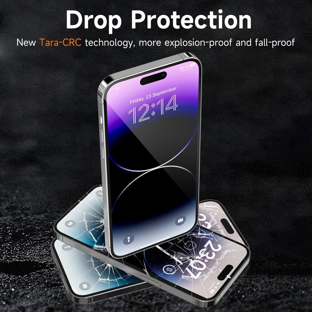 For Apple iPhone 16 Anti Privacy Tempered Glass Screen Protector Full Coverage