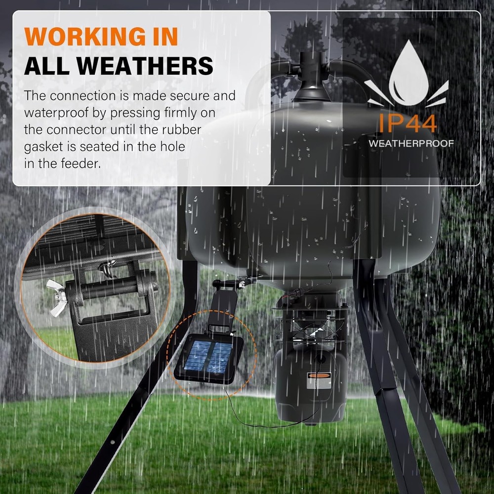 6V Solar Panel for Deer Feeder with Adjustable Mounting Bracket & Alligator C...