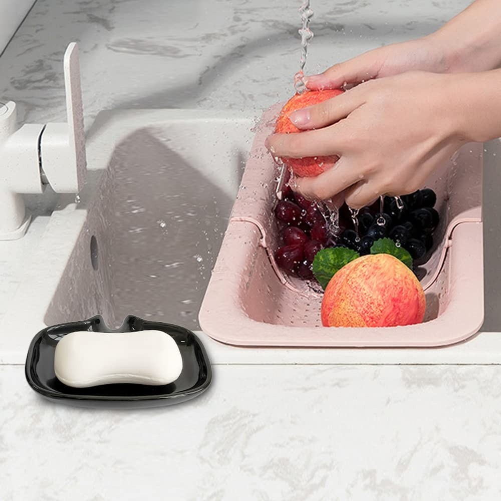 Multi-Color Ceramic Soap Dish for Kitchen or Bathroom, Easy to Clean, Self Dr...