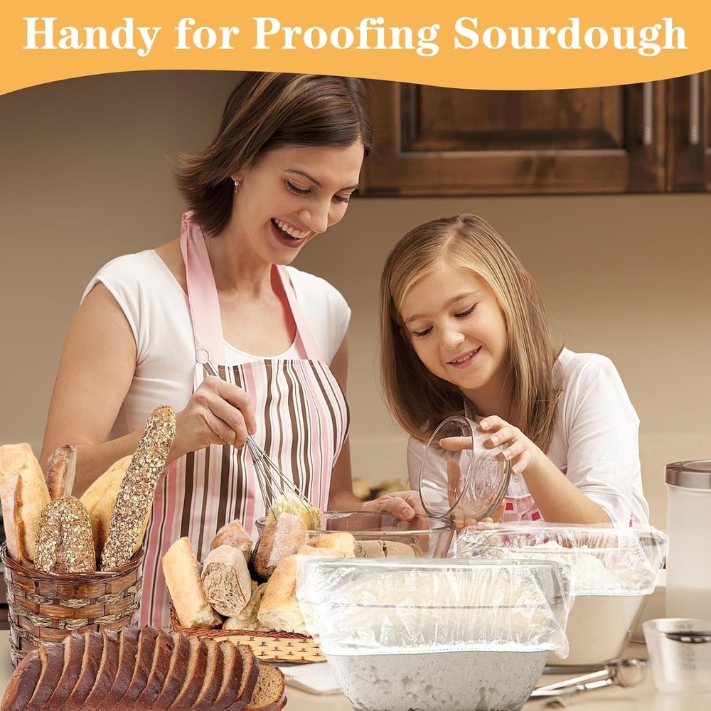 Stretchable 200-Piece Food Covers for Bread Proofing & Easy Storage Solutions