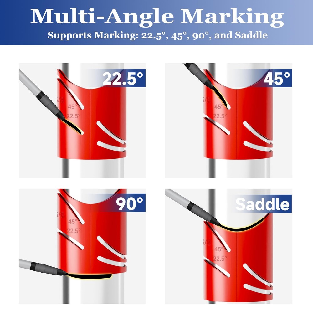 Metal Pipe Cutting Guide Kit, Pipe Saddle Template Cutting Guide - Suitable P...