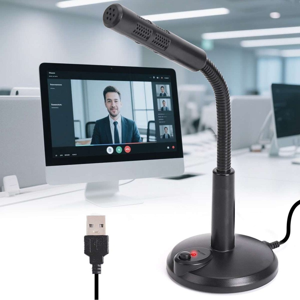 2025 USB Computer Mini Condenser Microphone Stand Recording Mic For PC Desktop