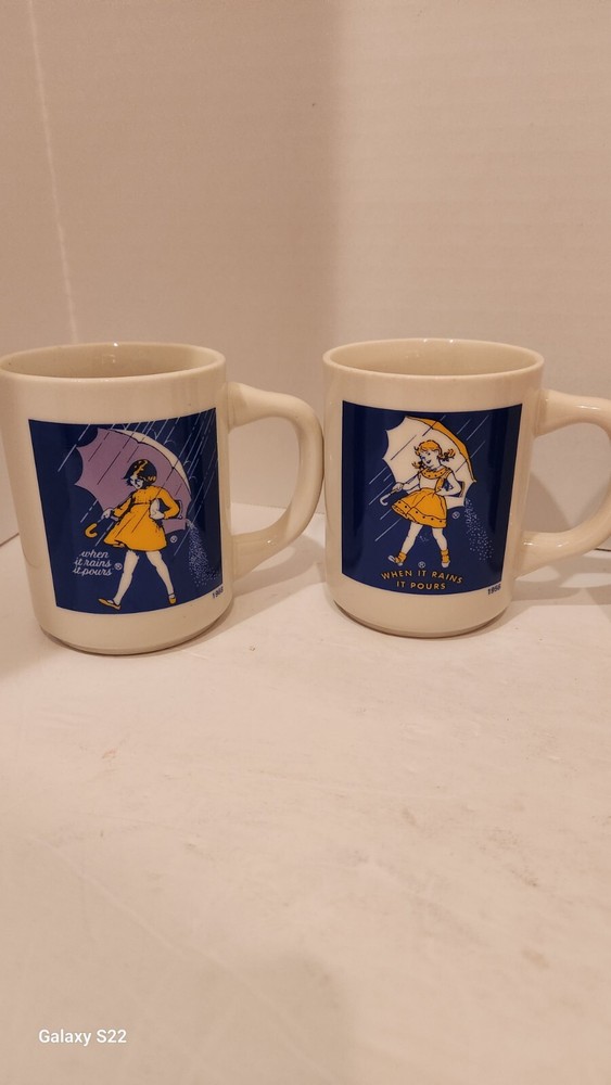4 Different Morton Salt Mugs Excellent!