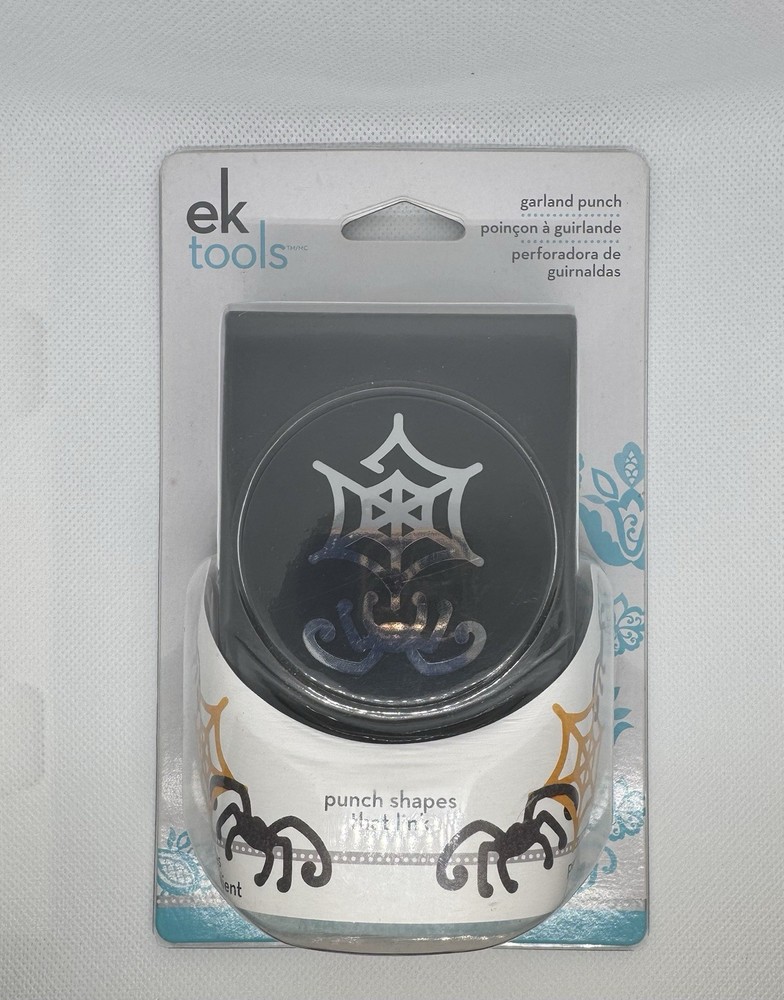 EK Tools Large Punch Halloween Spider & Web NEW