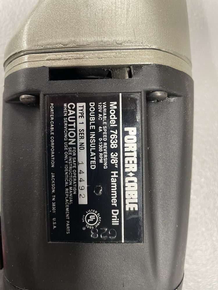 Rare Porter Cable Model # 7638 Hammer Drill