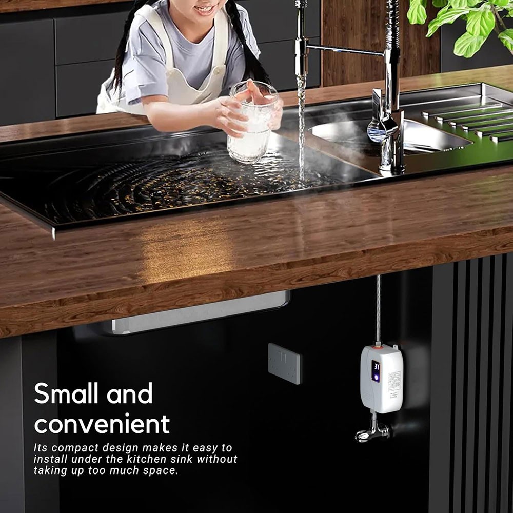 Electric Tankless Instant 3KW Hot Water Heater Under Sink Tap Kitchen BathRoom