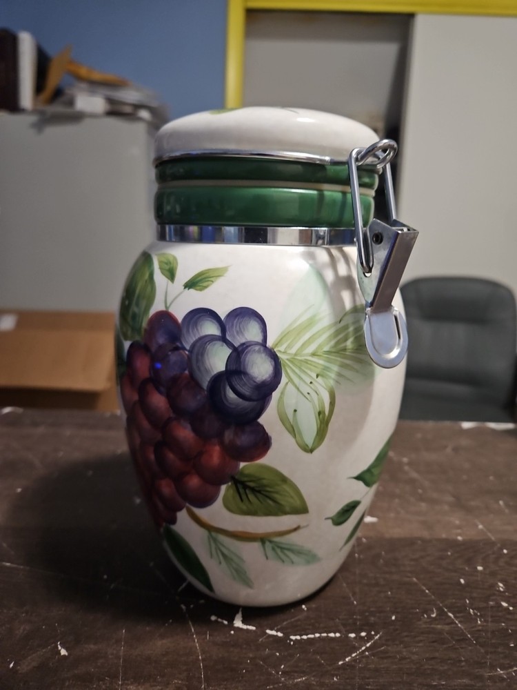 Sakura Sonoma Storage Jar Lock Lid Stoneware Canister Fruit Design