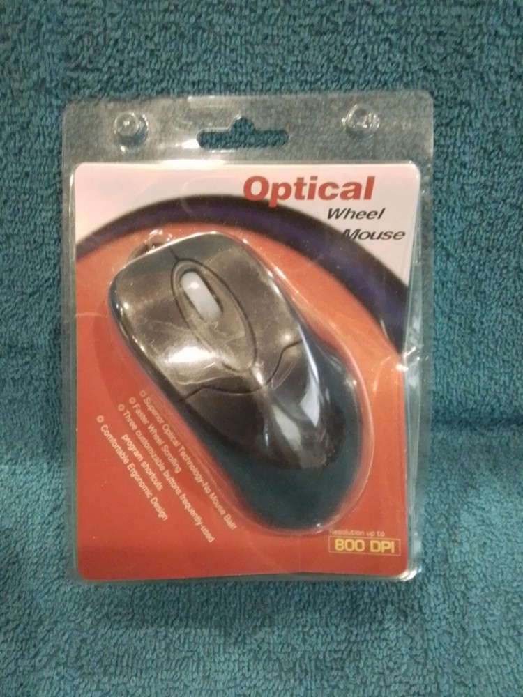 Superior Optical Technology 800 DPI Black Wheel Mouse - Computer Mouse *