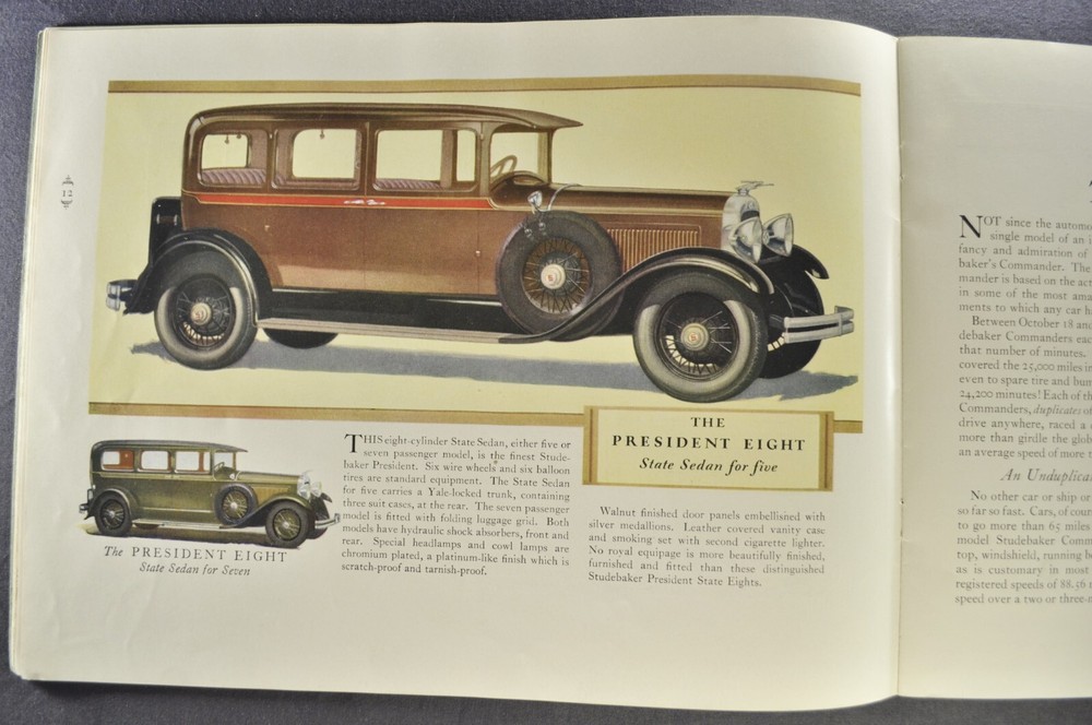 1928 Studebaker Catalog Commander Dictator President 8 Nice Original Late 28