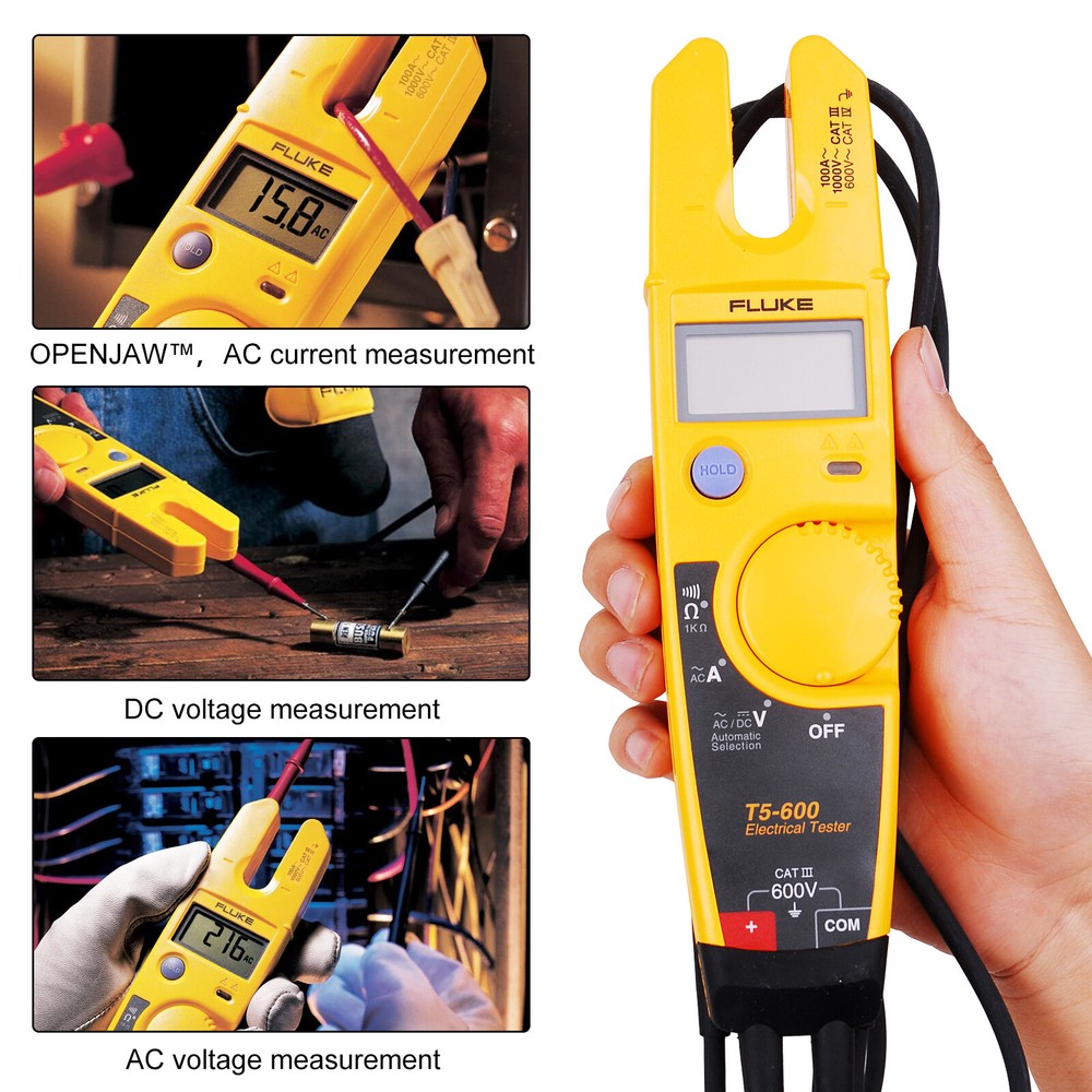 Fluke T5-600 Clamp Meter Continuity Current Electrical Tester