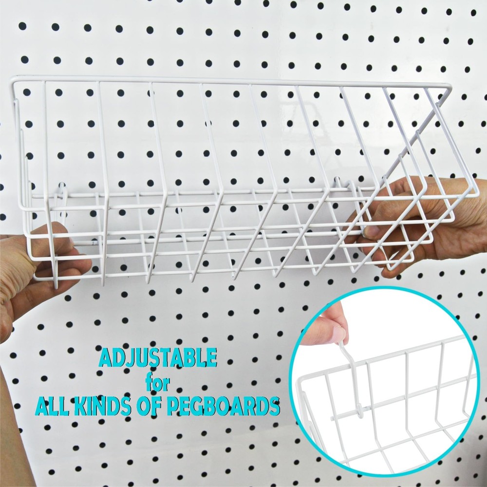 G.CORE Peg Board Organizer 21 Pack, Pegboard Multi-size, White & Pink