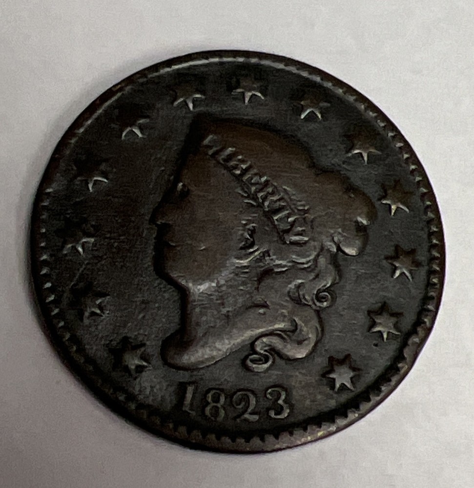 1823 Philadelphia Mint Copper Coronet Head Large Cent