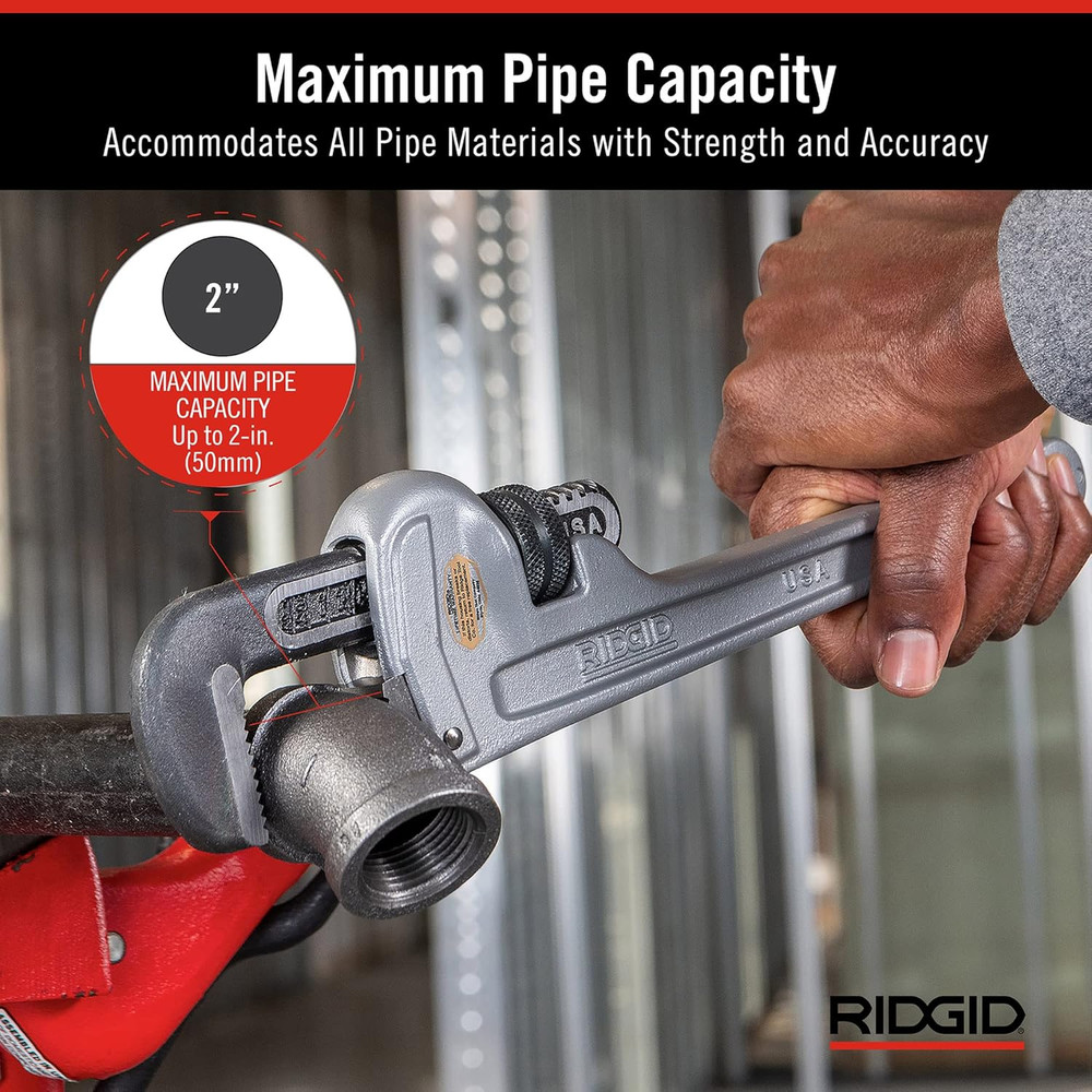 Heavy-Duty Aluminum Pipe Wrench Set - 18" & 14" Durable Tools