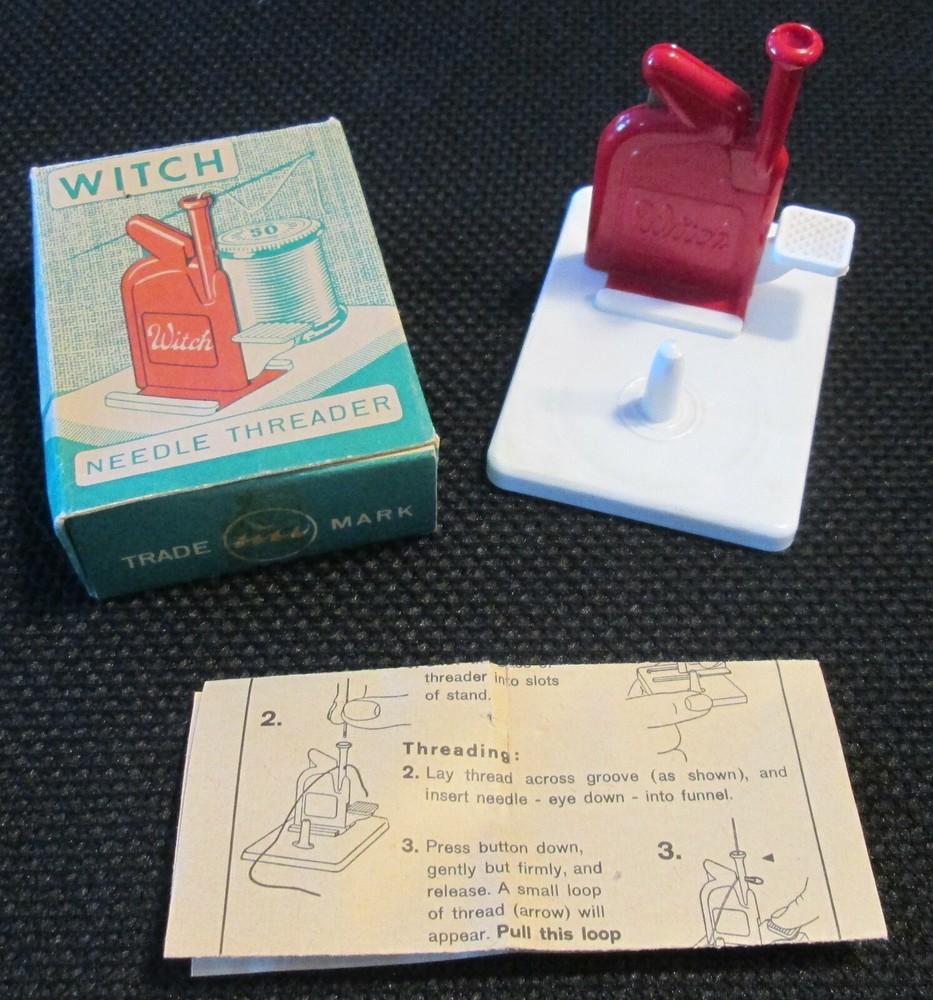 VINTAGE WITCH AUTOMATIC NEEDLE THREADER NEW IN BOX WESTERN GERMANY