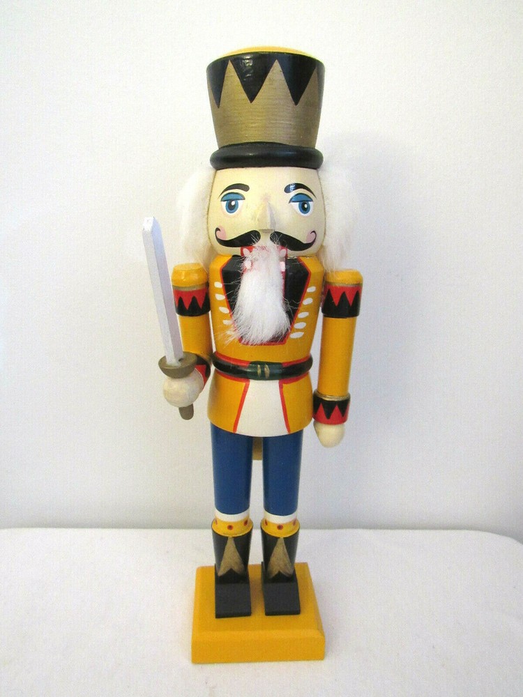 13 1/2" Tall Nutcracker Guard Soldier Holding Sword
