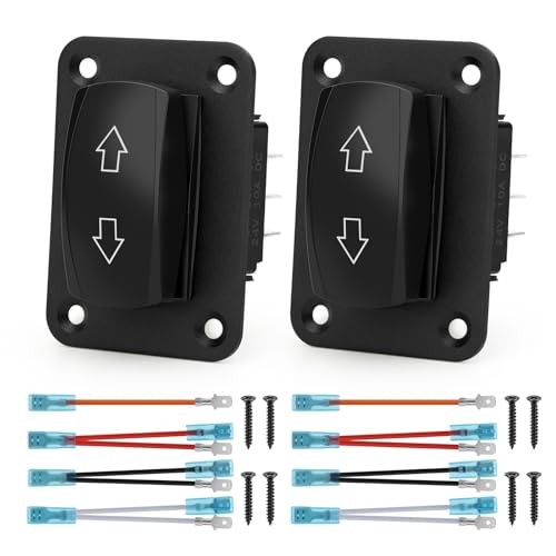 2PCS Up Down Momentary Reverse Switch, 12V 24V DPDT 7 Pin Arrow Rocker Toggle