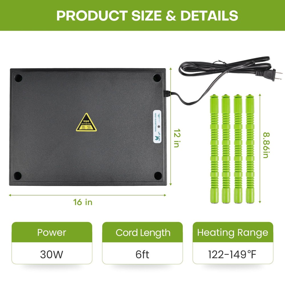 12"x16" Chick Brooder Heater Plate, Brooder Plate for Chicks with Adjustable ...