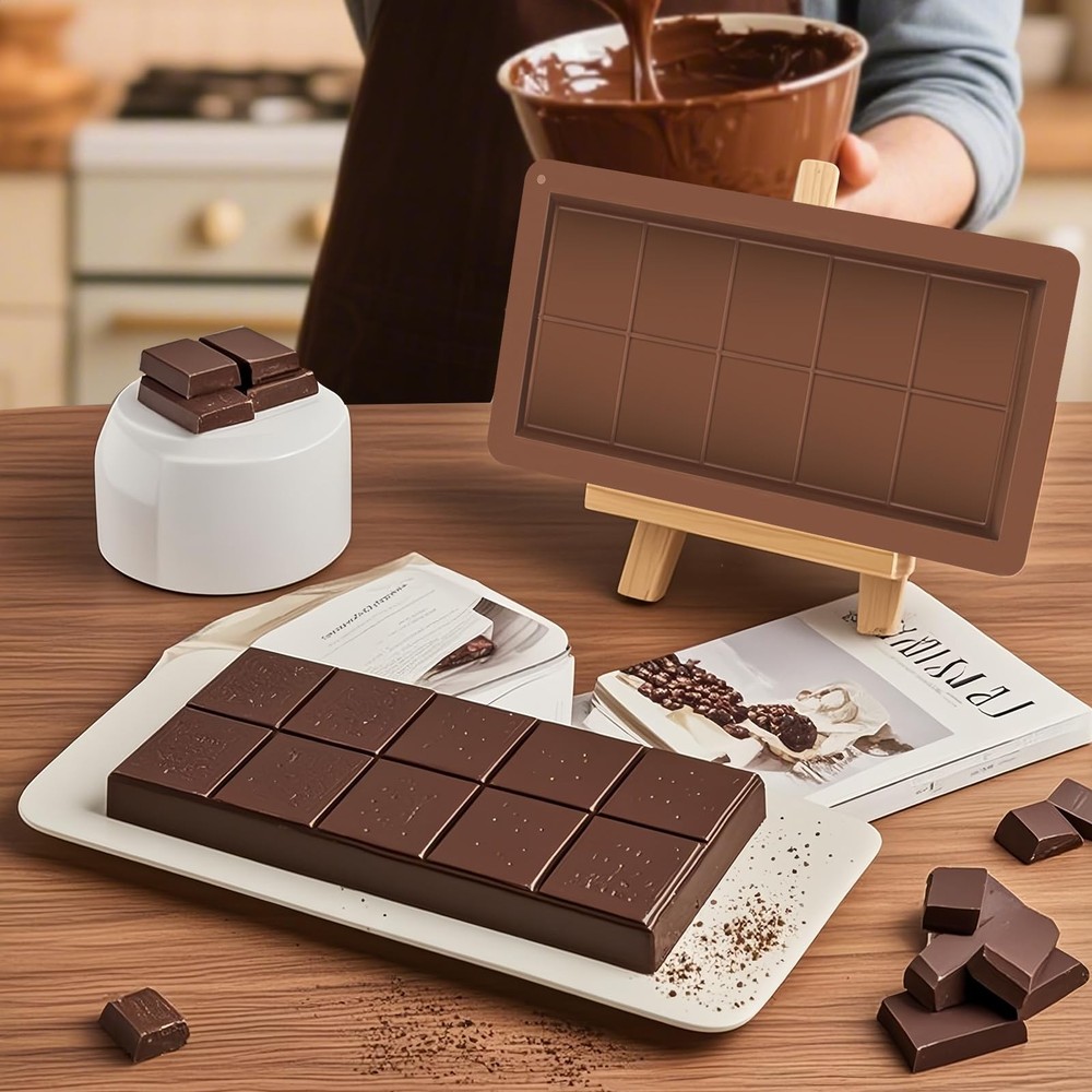 Dubai Chocolate Bar Mold Silicone – Deep Rectangular Medium code, Coffee
