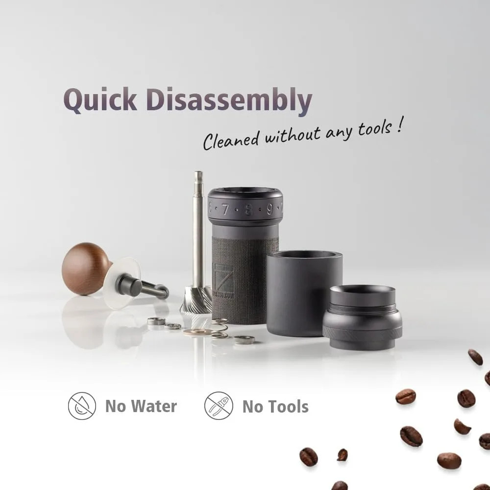 Manual Coffee Grinder with Carrying Case Consistent Grind Stainless Conical Burr