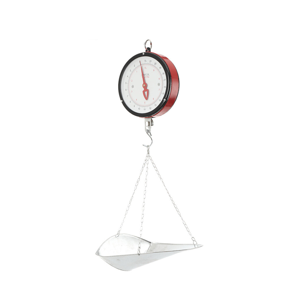 22LBS Double-Sided Dial Mechanical Hanging Scale with Scoop & Chain
