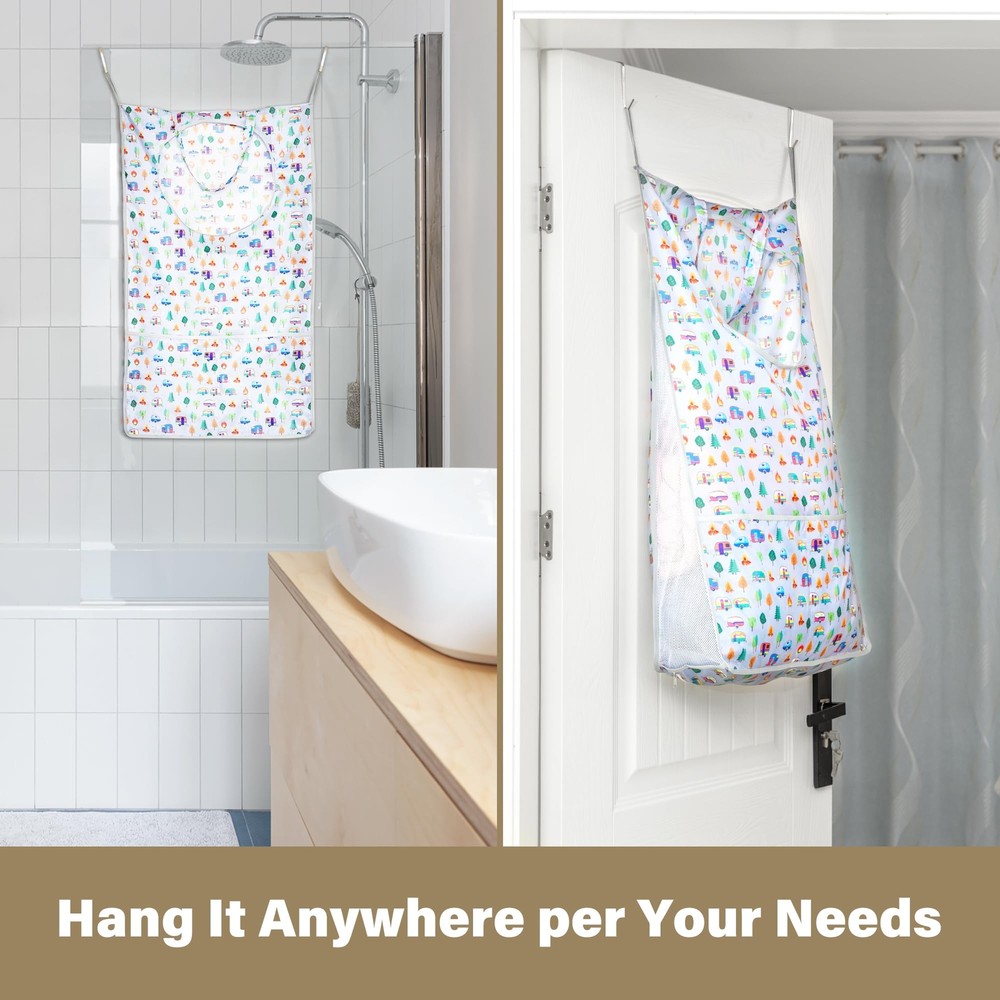 Hanging Laundry Hamper with Side Mesh for Extra Large Capacity Handy RV acces...