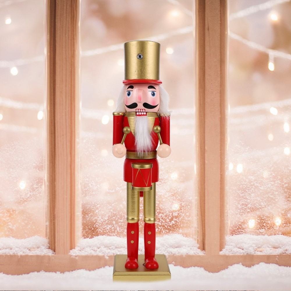 Nutcracker Wooden Fireplace Christmas Decorations Style