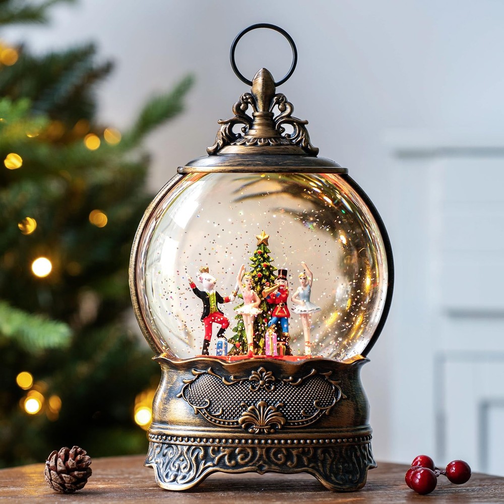 Christmas Snow Globe Lantern, Clara Nutcracker and Mouse King Christmas Tree