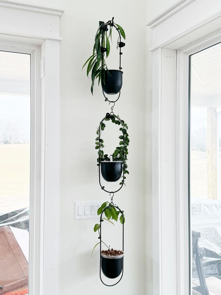 Transform Your Space with 2 Black Hanging Planters - Minimalist & Stylish