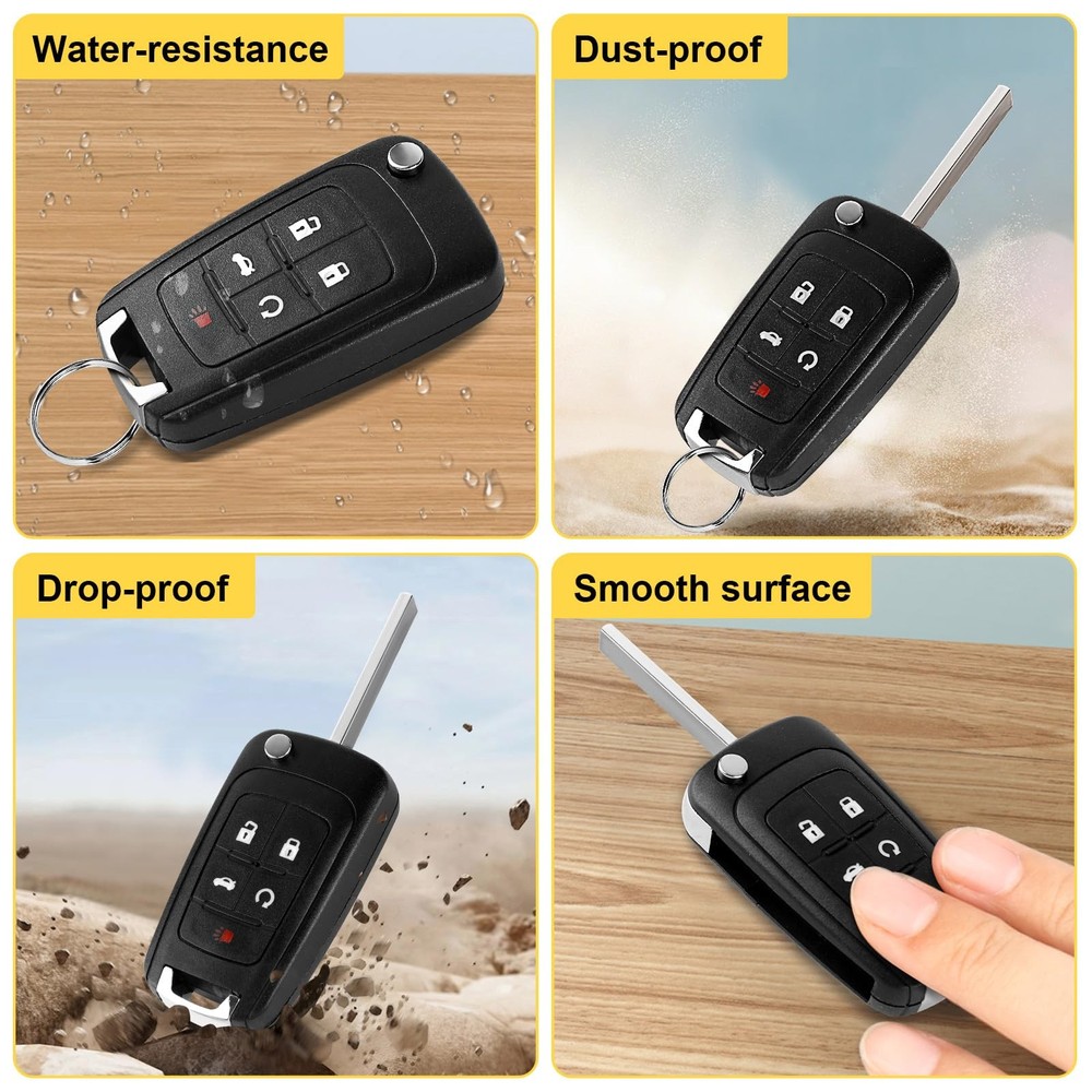 Flip Key Fob Replacement Keyless Entry Remote Control Fits for Chevy Equinox ...