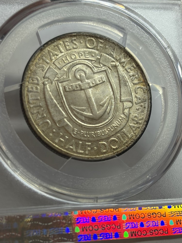 1936-D Rhode Island Tercentenary Half Dollar PCGS MS66 CAC Blast White