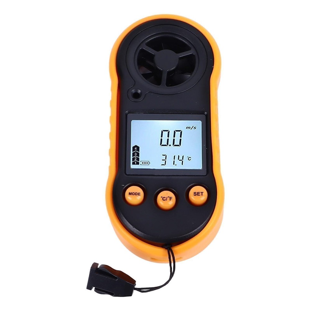 Digital Anemometer LCD Screen Handheld Wind Speed Meter Wind Temperature Gauge