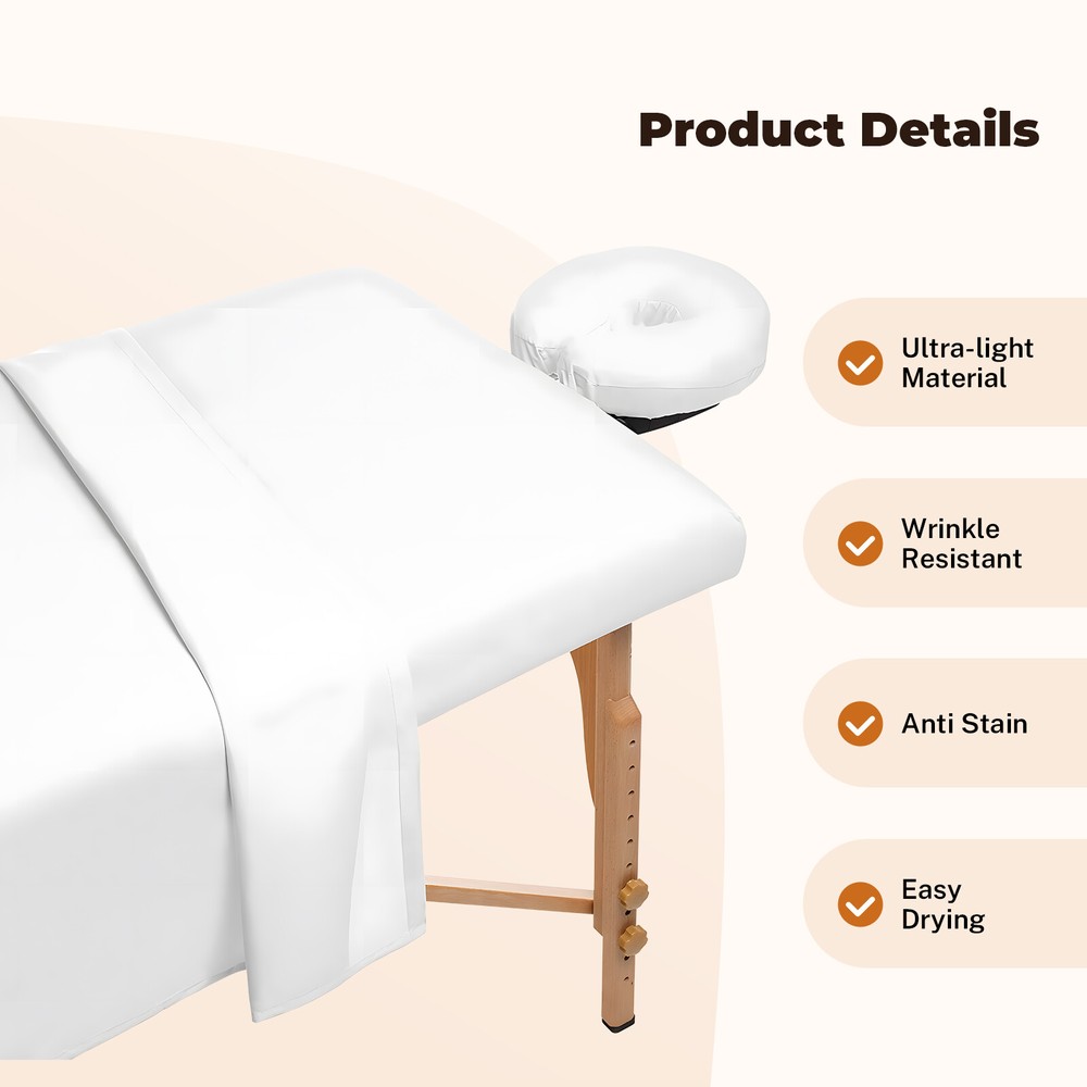 4 Sets Premium Microfiber Soft Massage Table Sheets Set, 3 Piece Set Ultra Light