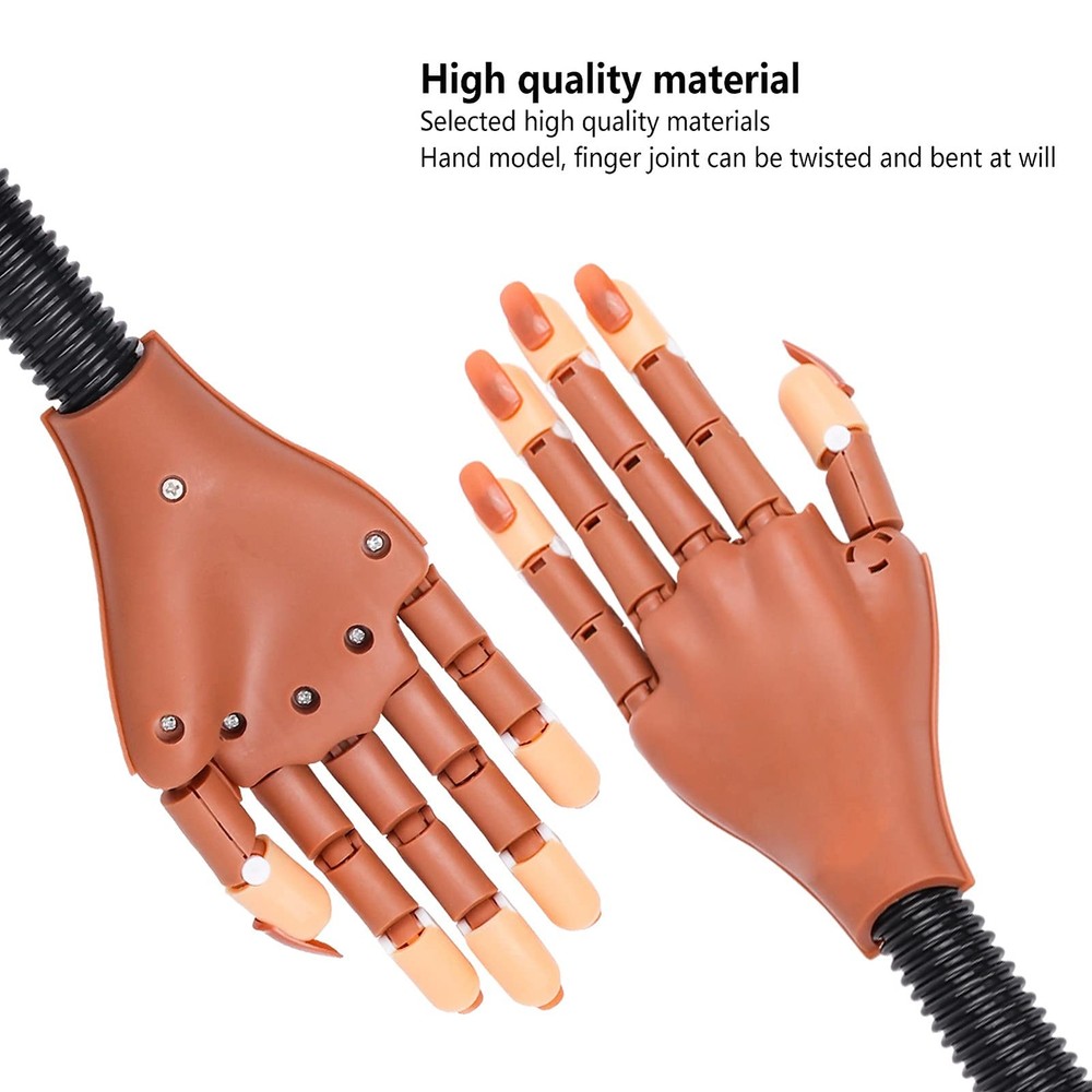 Flexible Acrylic Nail Practice Hand Kit with Tips, File, Brush & Clipper