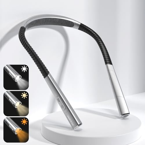 LED Neck Reading Light Rechargeable, Book Light for Reading in Starry Grey