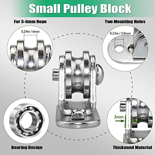 Small Pulley Block Silent Wall Ceiling Mount Pulley with Bearing Fixed 2