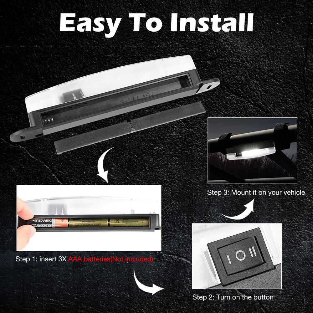 Universal Roll Bar Mount Dome Light LED Interior Light for UTV ATV Polaris RZR