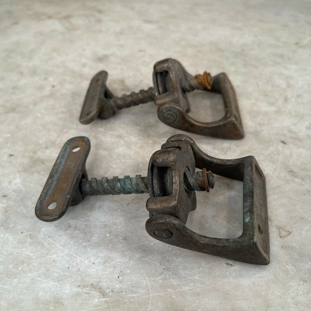 Pair antique Victorian brass rooflight openers